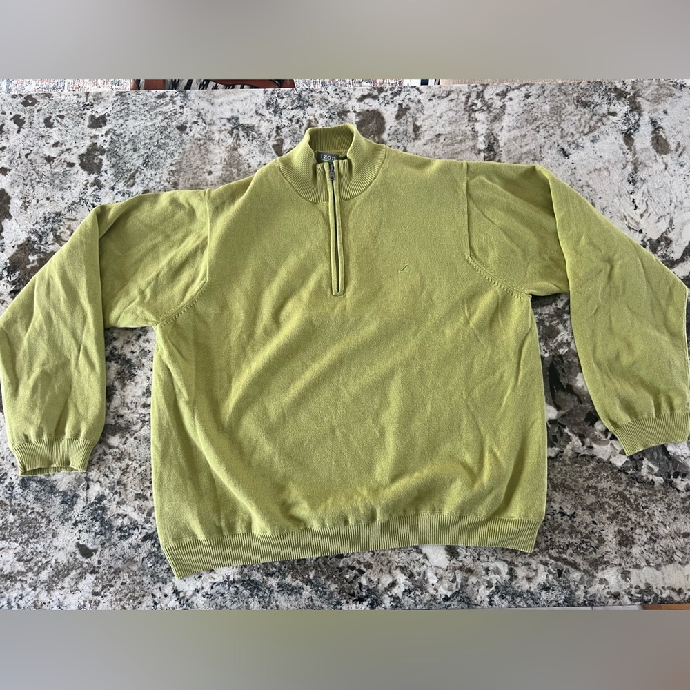 Izod Golf Men's Lime Zip-Up Sweater